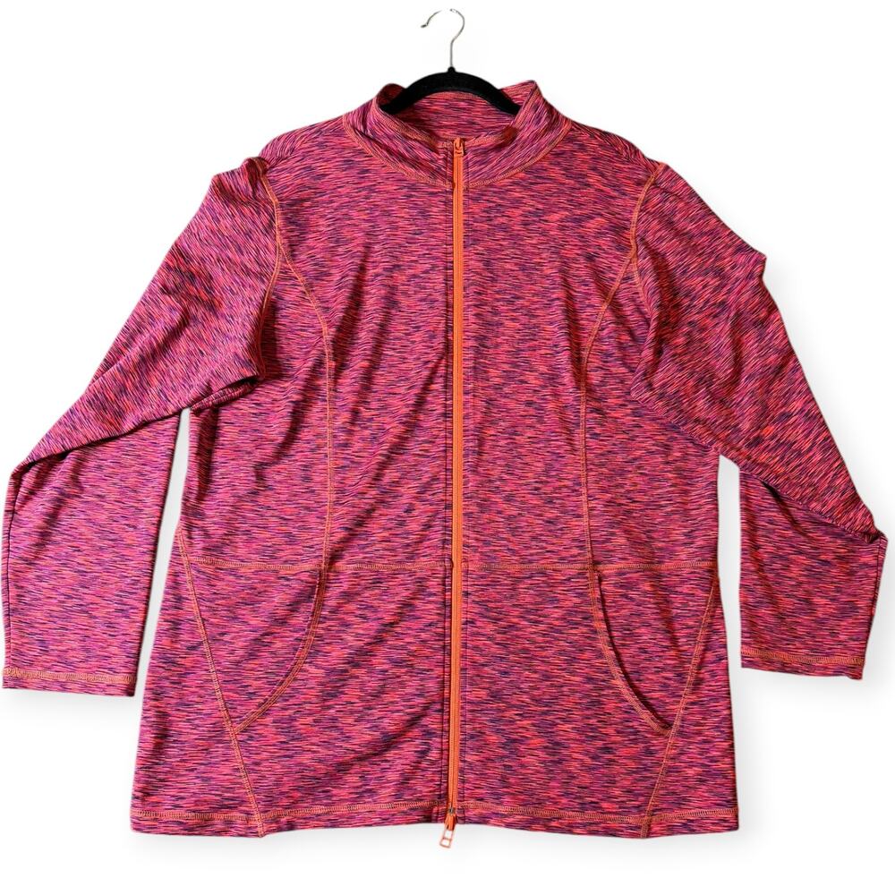 C.J. Banks Women’s 1X Pink Full Zip Athletic Jacket | Athleisure Activewear